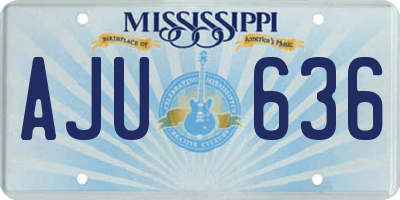 MS license plate AJU636