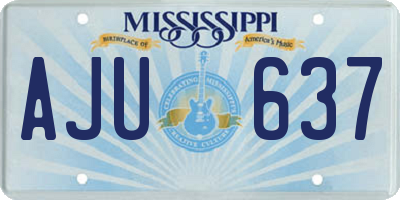 MS license plate AJU637