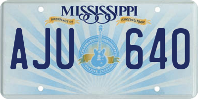 MS license plate AJU640