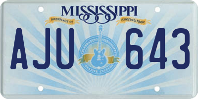 MS license plate AJU643