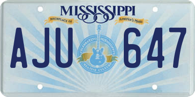 MS license plate AJU647