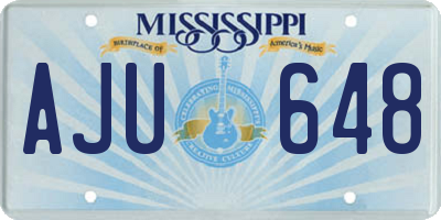 MS license plate AJU648