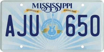 MS license plate AJU650