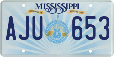 MS license plate AJU653