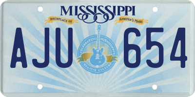 MS license plate AJU654