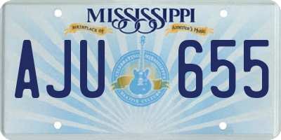 MS license plate AJU655