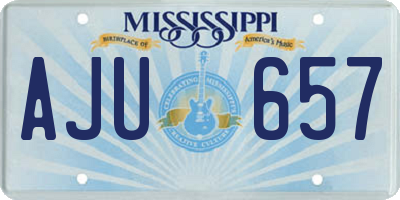 MS license plate AJU657