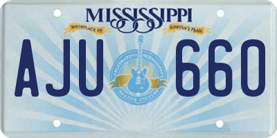 MS license plate AJU660