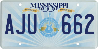 MS license plate AJU662