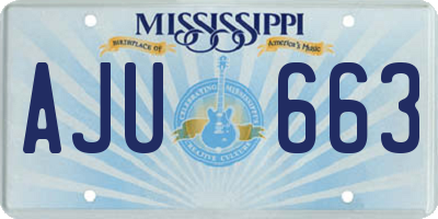 MS license plate AJU663