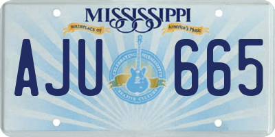 MS license plate AJU665