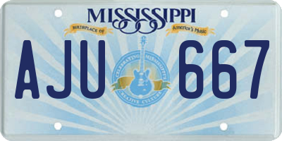 MS license plate AJU667