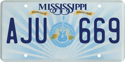 MS license plate AJU669