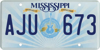 MS license plate AJU673