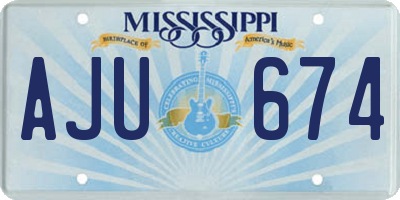 MS license plate AJU674