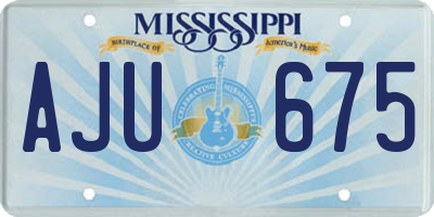MS license plate AJU675