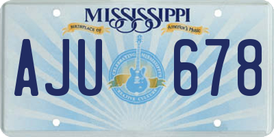 MS license plate AJU678