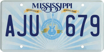 MS license plate AJU679
