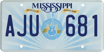 MS license plate AJU681