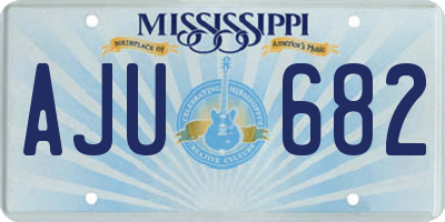 MS license plate AJU682