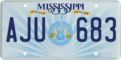 MS license plate AJU683