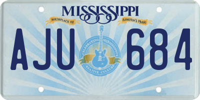 MS license plate AJU684