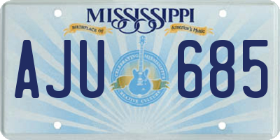 MS license plate AJU685