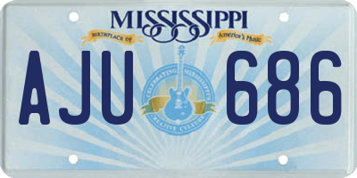 MS license plate AJU686