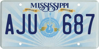 MS license plate AJU687