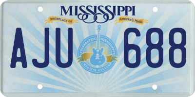 MS license plate AJU688