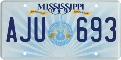 MS license plate AJU693