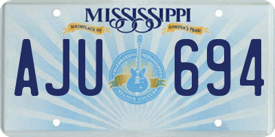 MS license plate AJU694
