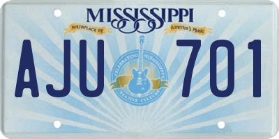 MS license plate AJU701
