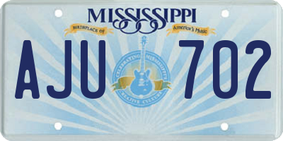 MS license plate AJU702