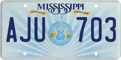 MS license plate AJU703