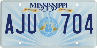 MS license plate AJU704