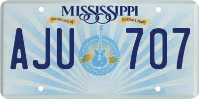 MS license plate AJU707