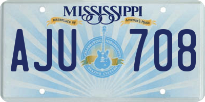 MS license plate AJU708