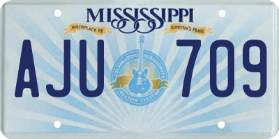 MS license plate AJU709