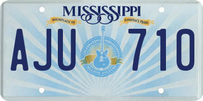 MS license plate AJU710