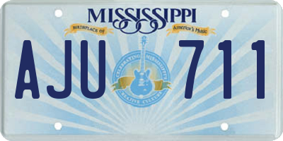 MS license plate AJU711