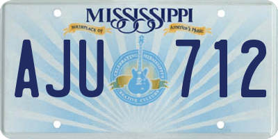 MS license plate AJU712