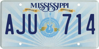 MS license plate AJU714