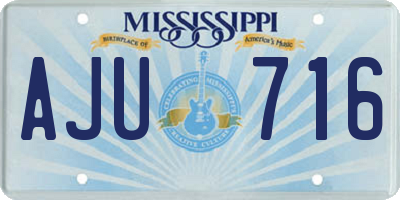MS license plate AJU716