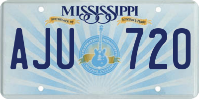 MS license plate AJU720