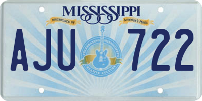 MS license plate AJU722