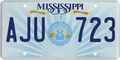 MS license plate AJU723