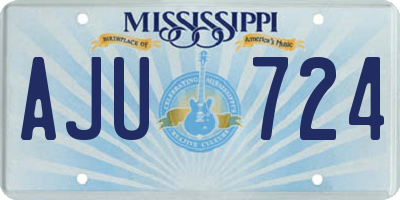 MS license plate AJU724