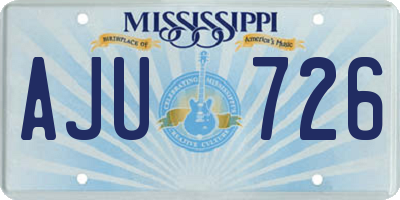 MS license plate AJU726