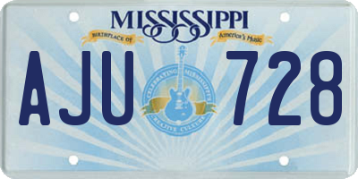 MS license plate AJU728